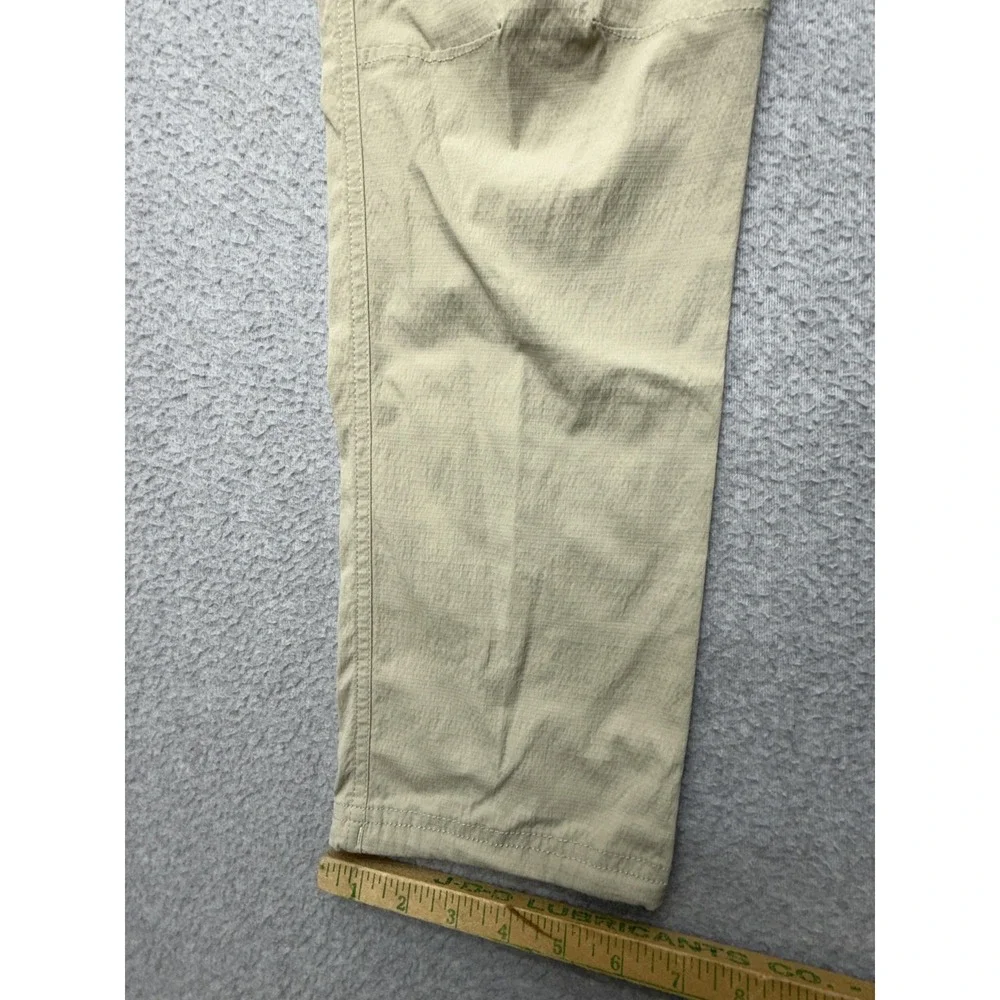 Athleta Trekkie Utility Cargo Pants Womens 0 Beige Hiking Travel Zip Pockets